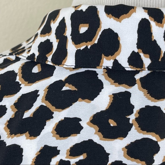 Susan Graver Stretch Leopard Print Tie Front Blouse Sz 28W - Picture 8 of 8